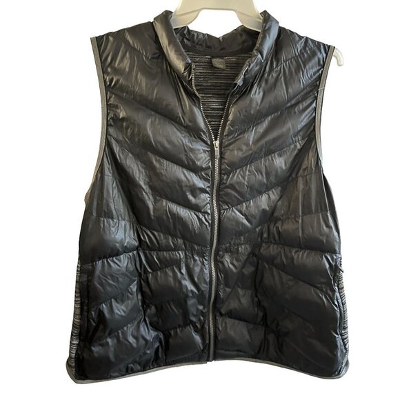 AVE Leisure Black Grey Puffer Jacket‎ Vest Womens 22-24 - Picture 1 of 6